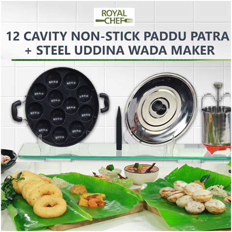 Buy 12 Cavity Nonstick Appam Patra With Lid Stainless Steel Medu Wada