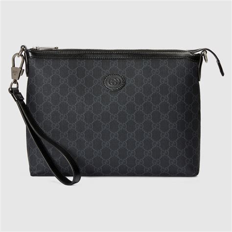 Bolsa tipo mensajero con GG entrelazada inlona Supreme negra | GUCCI® MX