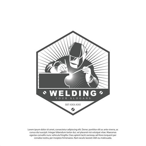 Welding Or Welder Company Badge Logo Design Vector With Detail Welder