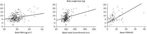 Relationship Between Baseline Bmi Waist Circumference Homa Ir And