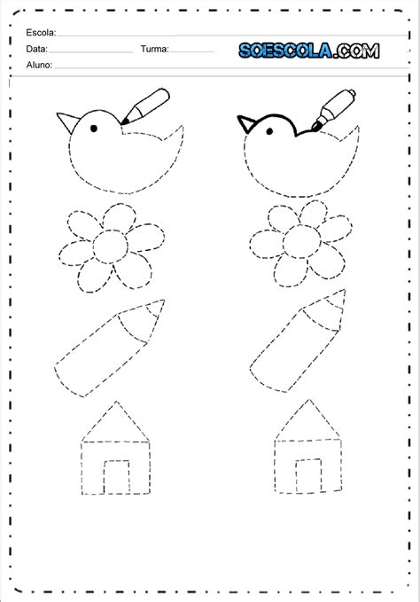 Atividades Com Tracejado Para Imprimir — SÓ Escola