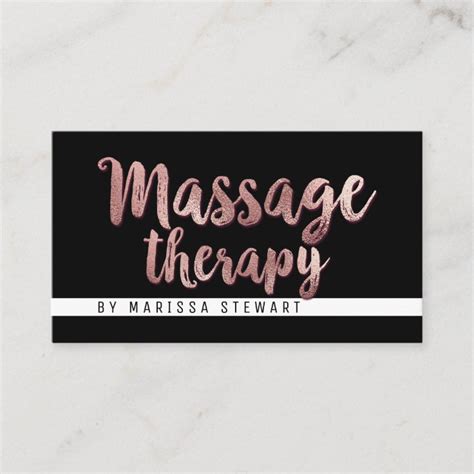 Chic Modern Rose Gold Simple Massage Therapist Business Card Zazzle