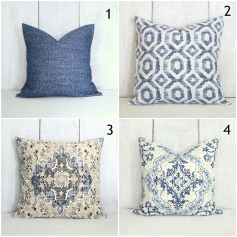 Blue Pillow Cover. Blue Tweed Chenille Throw Pillow Cover. - Etsy