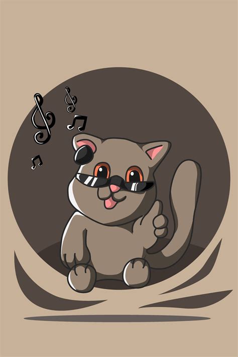 Cat with note music cartoon 3226409 Vector Art at Vecteezy