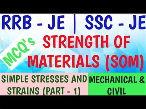 Rrb Je Ssc Je Strength Of Materials Mcq S Simple Stresses And