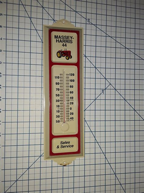 1980s Massey Harris 44 Tractor Outdoor Thermometer No Box Nos Metal Advertising Farm Vintage Etsy