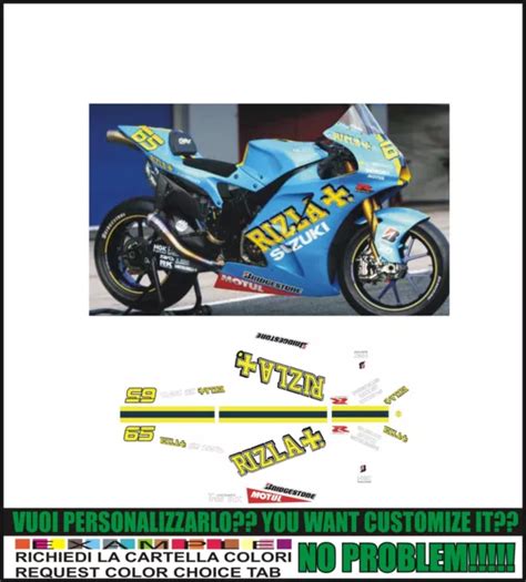 KIT ADESIVI STICKERS Compatibili GSXR 600 750 1000 MOTO GP RIZLA