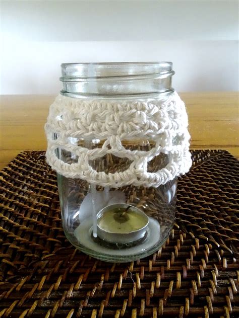 3 X Pdf Crochet Pattern Candle Cozy Cozies Covers For Mason Etsy