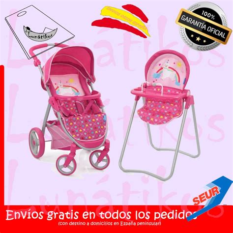 Set Carriola De Mu Eca De Juguete Y Silla Para Bebe Carreola Cochecito