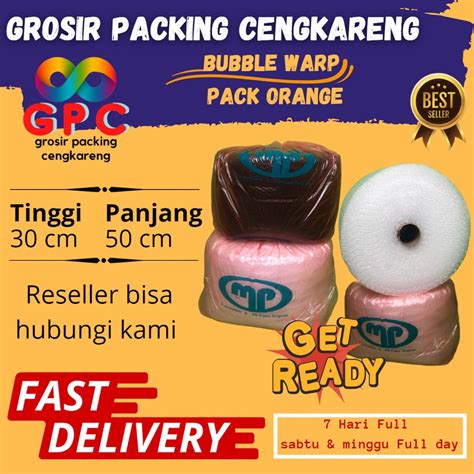 Jual Plastik Bubble Wrap 50 M X 30 Cm Pack Orange Ekonomis Merk Mulia