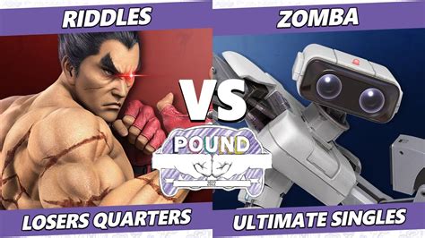 Pound Losers Quarters Riddles Kazuya Vs Zomba Rob Ssbu