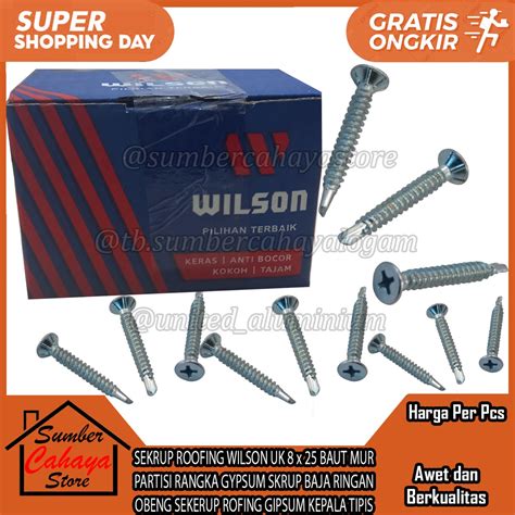 Jual Sekrup Roofing Merek Wilson Uk X Kotak Baut Mur Partisi