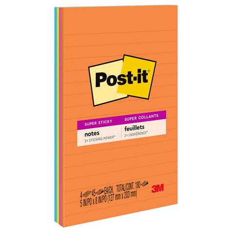 Post It Super Sticky Lined Notes Energy Boost Collection In X In