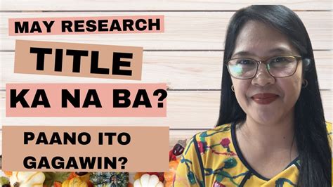 Vl How To Make Research Title Youtube