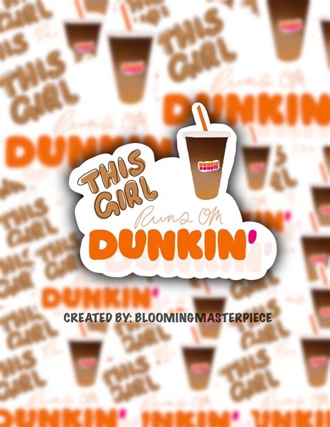 This Girl Runs On Dunkindunkin Donuts Stickerdunkin Donuts Waterproof Stickerdd Sticker