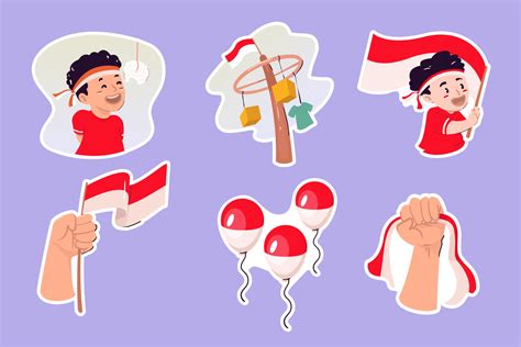 Indonesian Independence Day Stickers Vector Art At Vecteezy