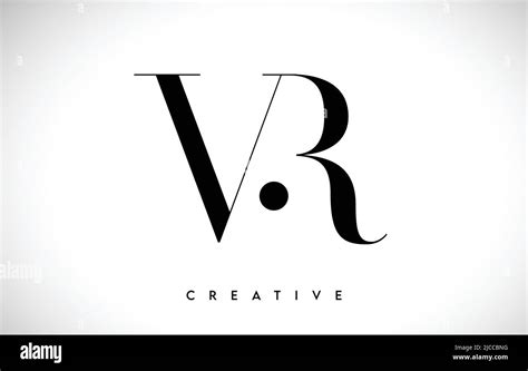 VR Artistic Letter Logo Design With Creative Serif Font In Black And