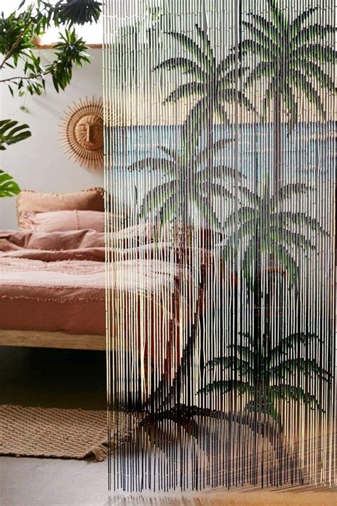 Beadedstring Natural Wood And Bamboo Beaded Curtain 45 Strands 77 High