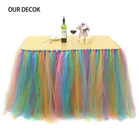 Tulle Tutu Table Skirt Tableware For Wedding Decor Grandado