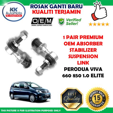 Sepasang 2 Biji Perodua Viva 660 850 1 0 Elite Premium OEM Front