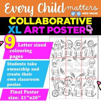 Orange Shirt Day Collaborative Colouring Art Poster XL Classroom Poster