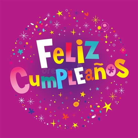 Feliz Cumpleanos Happy Birthday En Espaol Libre Illustration Imagen