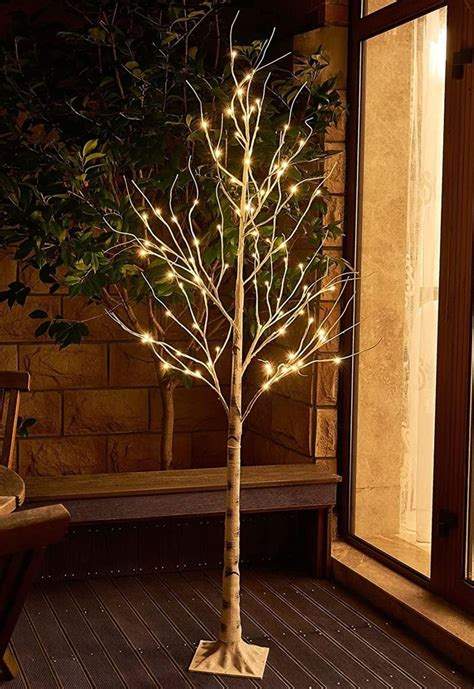 Eambrite Ft Lt Warm White Led Winter Birch Tree Light