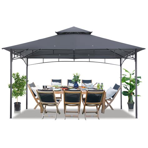 Abccanopy Ft W X Ft D Steel Patio Gazebo The Soft Roof Gazebos