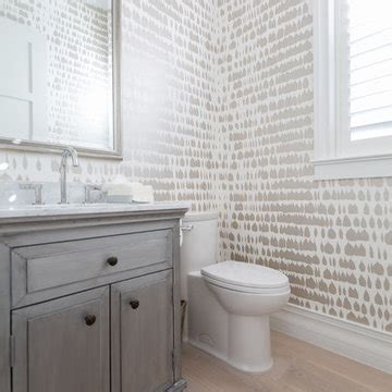 Transitional Powder Room With Raised Panel Cabinets Ideas You Ll