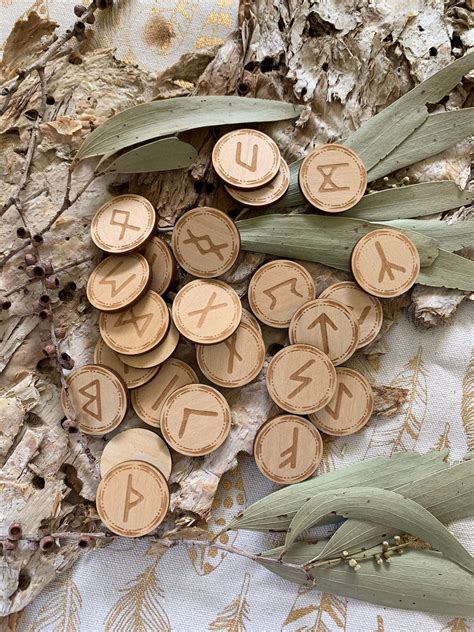 Runes Wooden Runes Elder Futhark Rune Set Divination Etsy