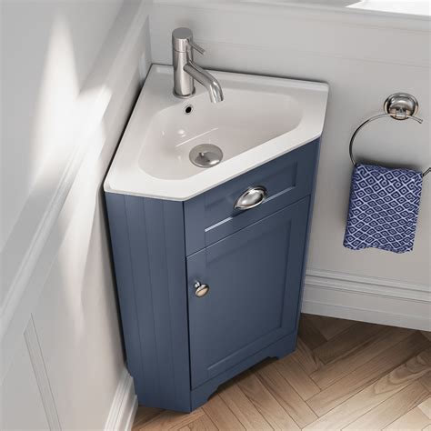 580mm Blue Corner Vanity Unit Baxenden Better Bathrooms