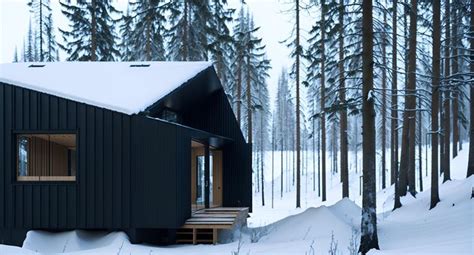 Premium AI Image | Photo of a Cozy Cabin in the Snowy Forest