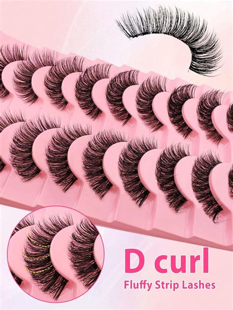 Pairs Full False Lashes Mm Clear Band D Curl Eyelashes Cat Eye