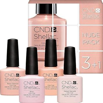 CND Shellac Nude Colour Set 4 Colours For The Price Of 3 Bare Chemise Beau Dandelion Naked