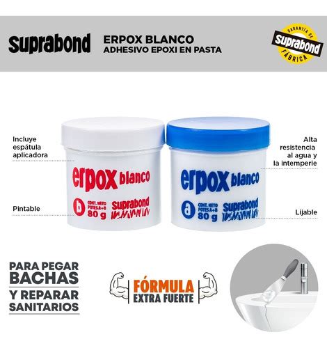 Adhesivo Suprabond Erpox Blanco Bachas Y Sanitarios Cuotas Sin Inter S