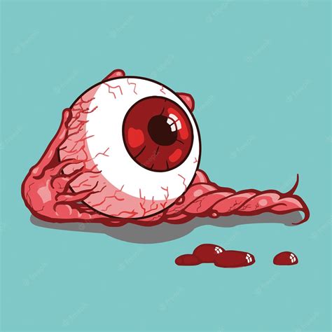 Premium Vector | Illustration of eyeball lying on the floor after being ...