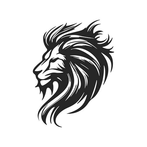 High contrast black and white lion logo vector illustration. 17589288 ...