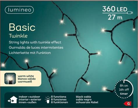 Basic Twinkle Lights 360led 27m Warm White Lumineo 494167 Bol