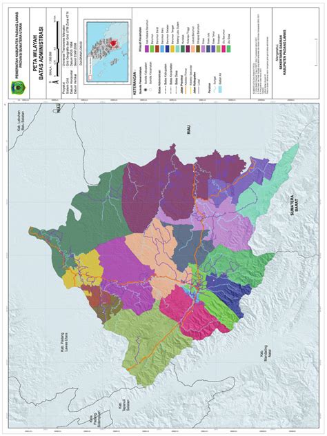 Peta Batas Administrasi Kabupaten Padang Lawas A3 | PDF
