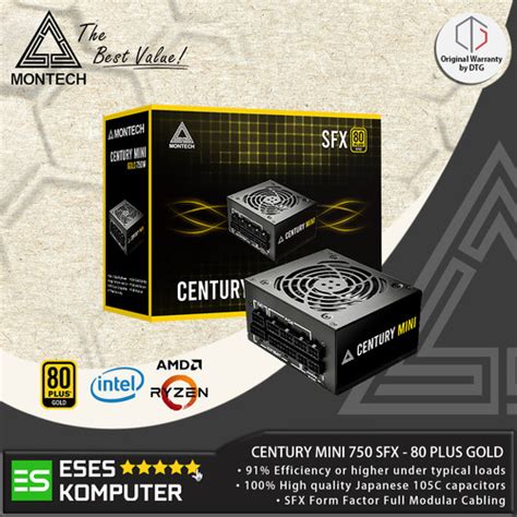 Promo PSU MONTECH CENTURY MINI 750 GOLD 750W 80 Plus Gold SFX ITX