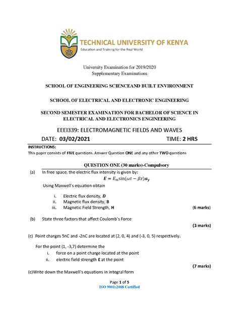 solution sample examination paper studypool
