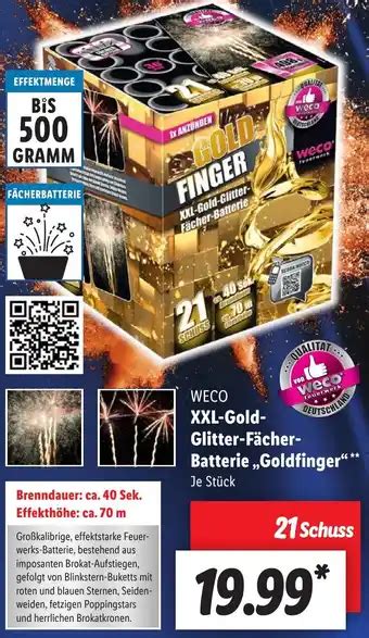 Weco Xxl Gold Glitter F Cher Batterie Goldfinger Schuss Angebot