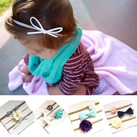 3 шт. милые наборы повязок на голову для маленьких девочек с цветочным ...