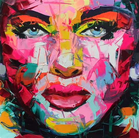 2016 on Behance Abstract face art Françoise nielly Colorful paintings