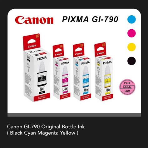 Canon PIXMA GI 790 Refill Ink CMYK 1set 4 Bottles Shopee Malaysia