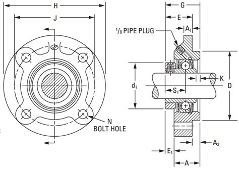 Part Number Rfc Fafnir Piloted Round Flanged Mounted Bearings