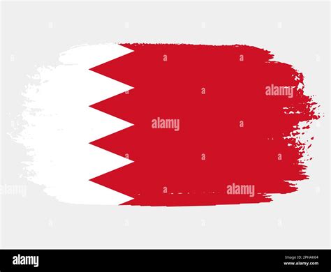 Artistic Grunge Brush Flag Of Bahrain Isolated On White Background