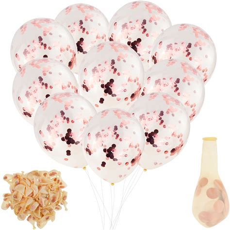 BALONY Z KONFETTI 100 PRZEZROCZYSTE CONFETTI ROSE 12509673488 Allegro Pl