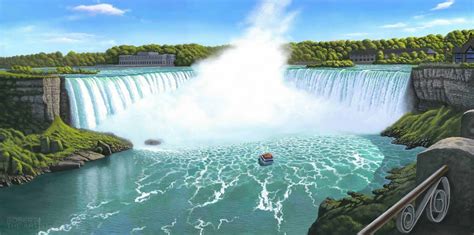 Niagara Falls painting of Horseshoe Falls Canada