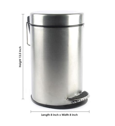 Buy Litres Stainless Steel Pedal Dustbin By Gesign Online Metal